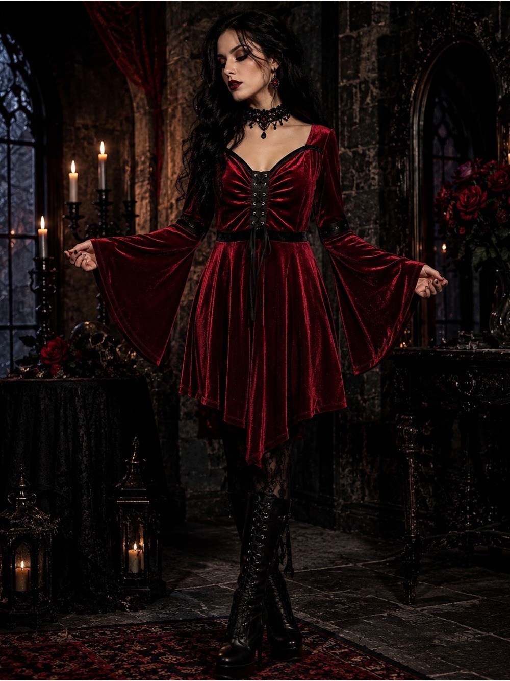 Elegant Burgundy Velvet Women's Top